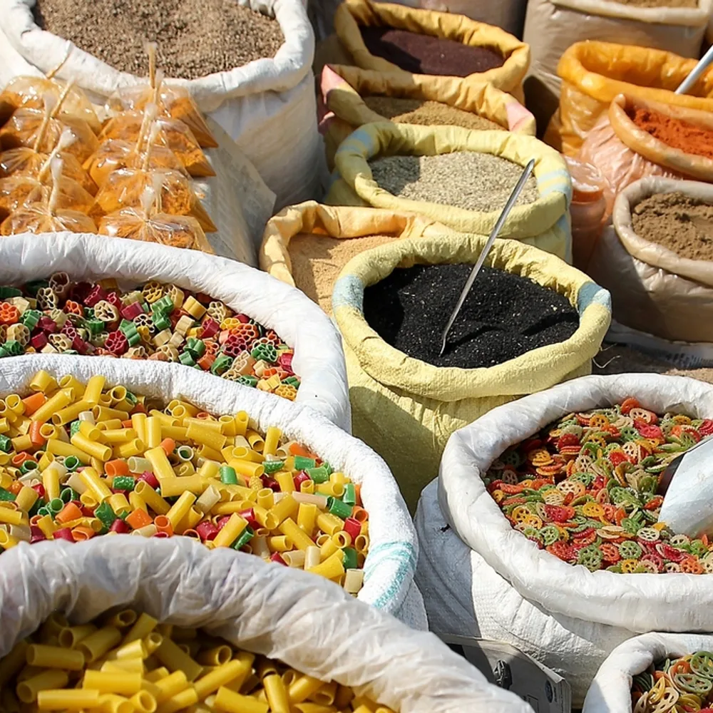 An Indian spice and grocery market